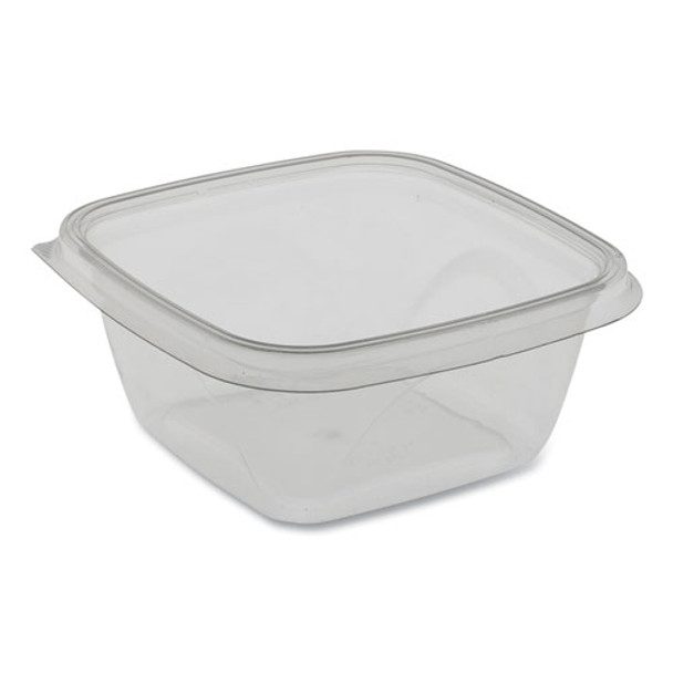 Earthchoice Recycled Pet Square Base Salad Containers, 5 X 5 X 1.75, 16 Oz,  Clear, 504/carton
