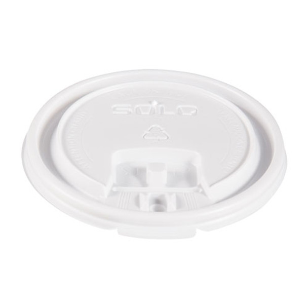 Lift Back And Lock Tab Cup Lids, For 10oz Cups, White, 100/sleeve, 20 Sleeves/ct