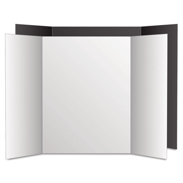 Too Cool Tri-fold Poster Board, 36 X 48, Black/white, 6/pk