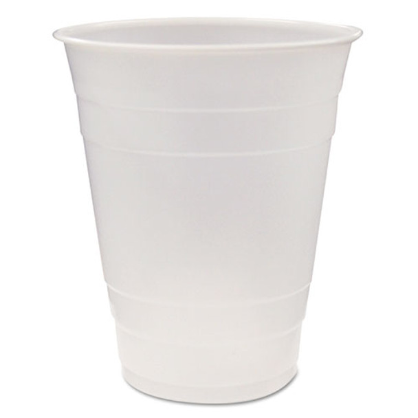 Translucent Plastic Cups, 16 Oz, Clear, 80/pack, 12 Packs/carton