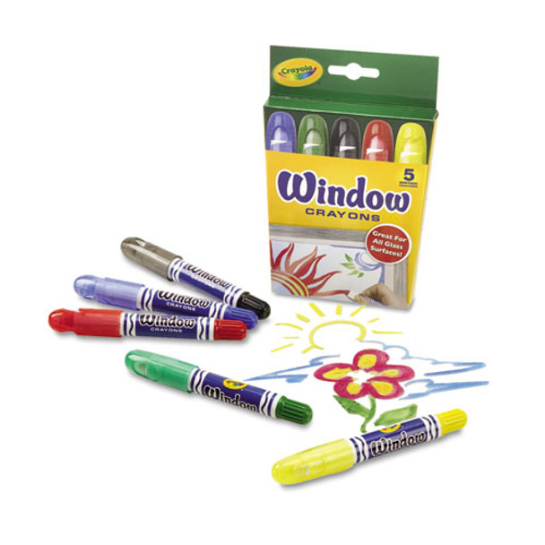 Washable Window Crayons, 5/set