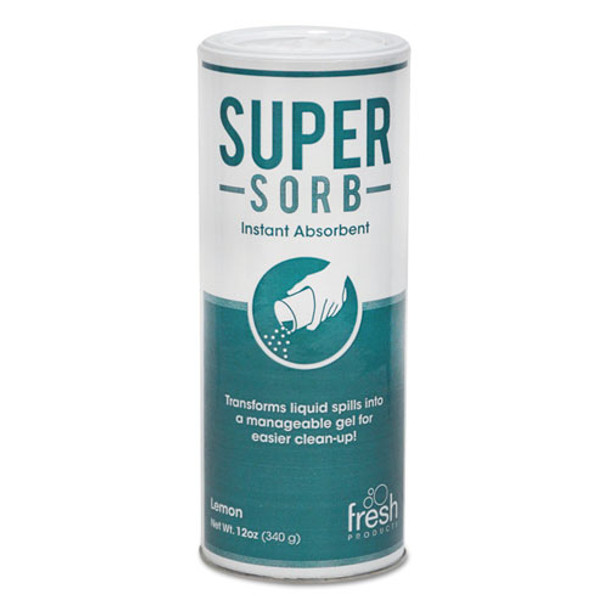 Super-sorb Liquid Spill Absorbent, Powder, Lemon-scent, 12 Oz. Shaker Can, 6/box