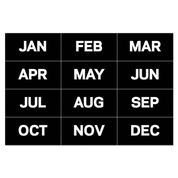 Interchangeable Magnetic Board Accessories, Months Of Year, Black/white, 2" X 1"