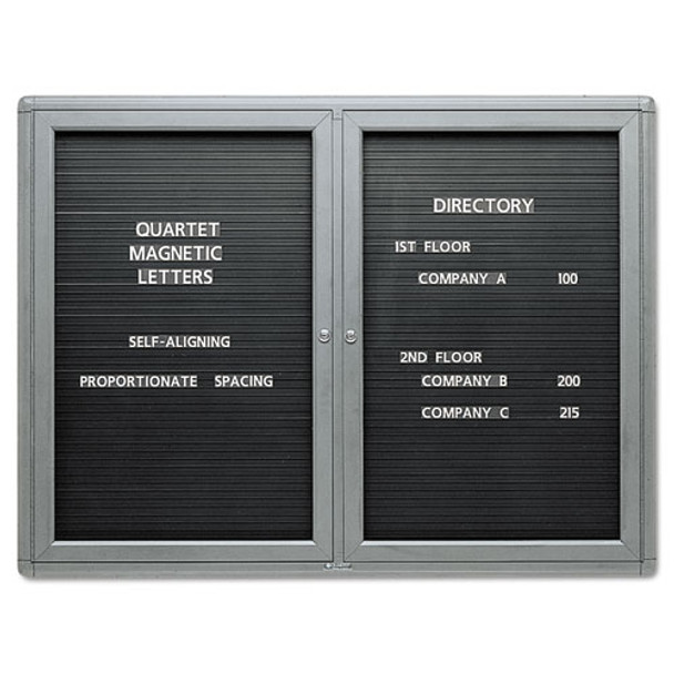 Enclosed Magnetic Directory, 48 X 36, Black Surface, Graphite Aluminum Frame