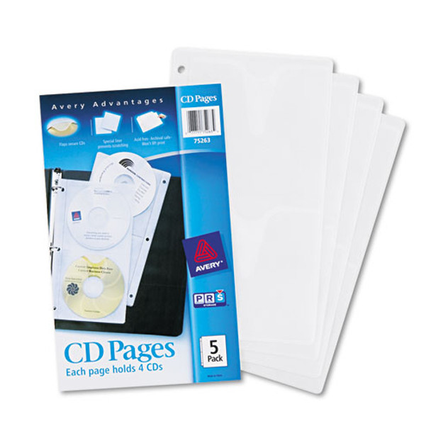 Two-sided Cd Organizer Sheets For Three-ring Binder, 5/pack