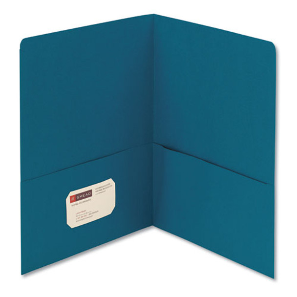 Two-pocket Folder, Textured Paper, Teal, 25/box