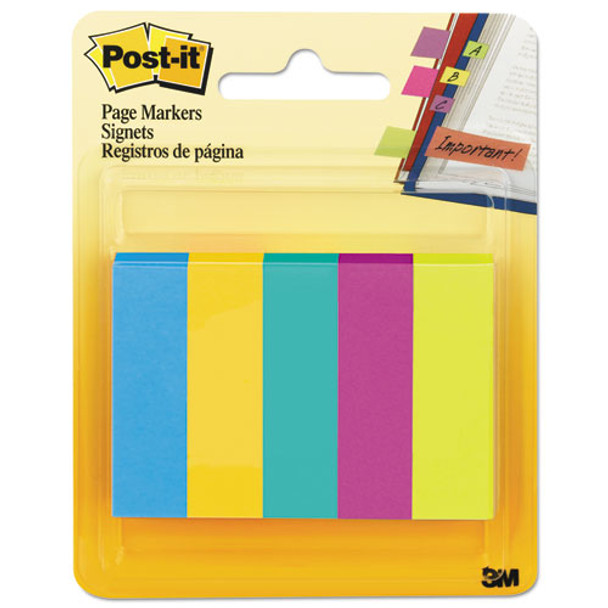 Page Flag Markers, Assorted Colors,100 Flags/pad, 5 Pads/pack
