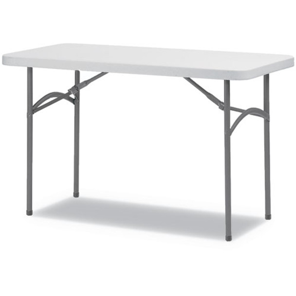 Rectangular Plastic Folding Table, 48w X 24d X 29 1/4h, Gray