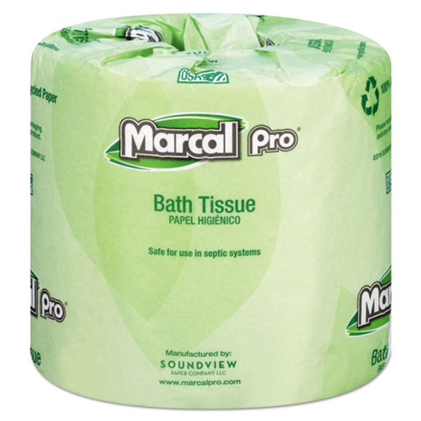 100% Recycled Bathroom Tissue, Septic Safe, 2-ply, White, 242 Sheets/roll, 48 Rolls/carton
