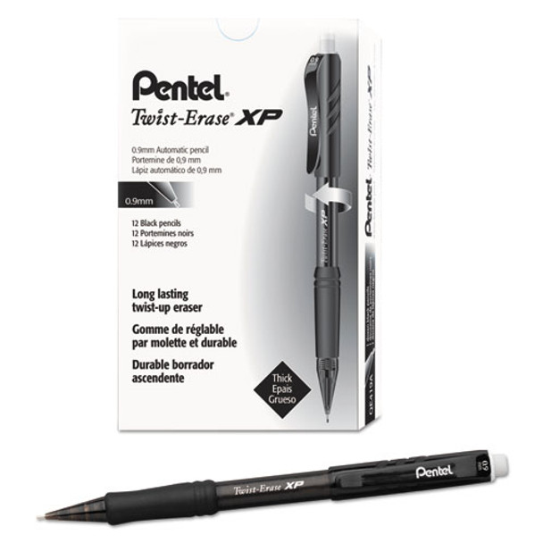 Twist-erase Express Mechanical Pencil, 0.9 Mm, Hb (#2.5), Black Lead, Black Barrel, Dozen