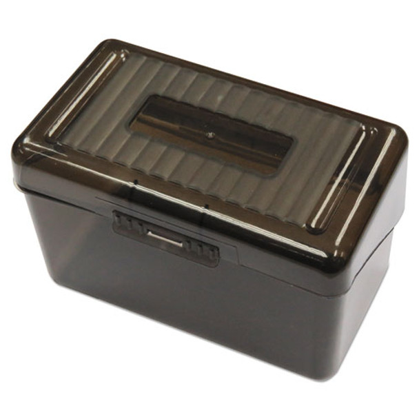 Plastic Index Card Boxes, 3" X 5", Translucent Black