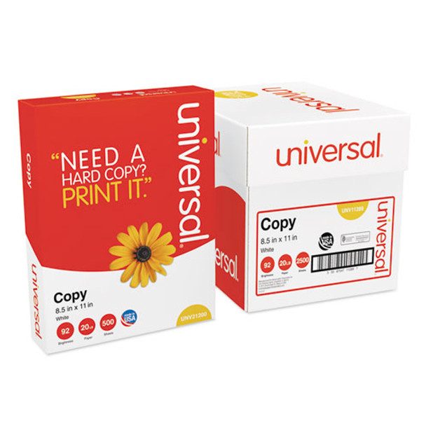 Copy Paper Convenience Carton, 92 Bright, 20lb, 8.5 X 11, White, 500 Sheets/ream, 5 Reams/carton