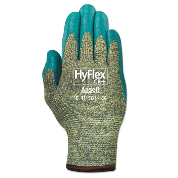 Hyflex 501 Medium-duty Gloves, Size 8, Kevlar/nitrile, Blue/green, 12 Pairs