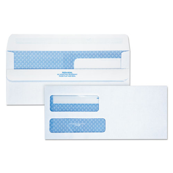 Double Window Redi-seal Security-tinted Envelope, #9, Commercial Flap, Redi-seal Closure, 3.88 X 8.88, White, 250/carton