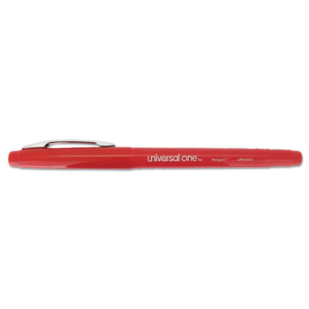 Stick Porous Point Pen, Medium 0.7mm, Red Ink/barrel, Dozen