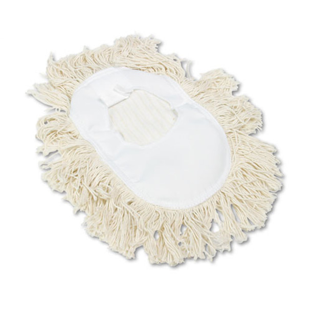 Wedge Dust Mop Head, Cotton, 17 1/2l X 13 1/2w, White