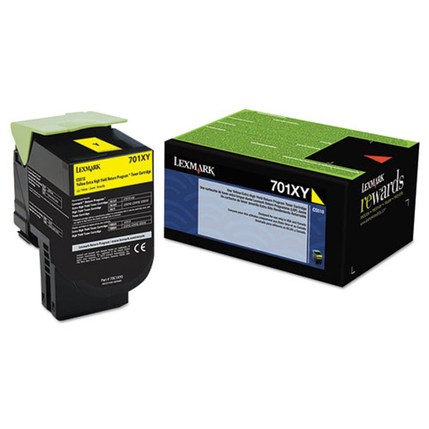 70c1xy0 Return Program Extra High-yield Toner, 4000 Page-yield, Yellow