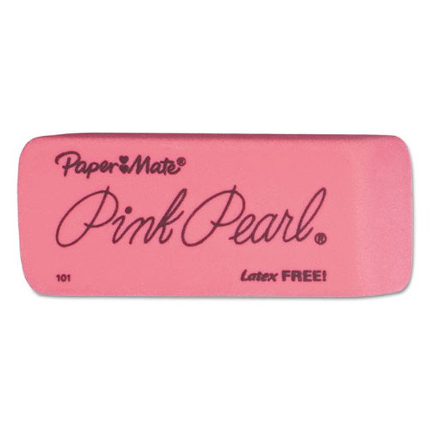 Pink Pearl Eraser, Rectangular, Large, Elastomer, 12/box