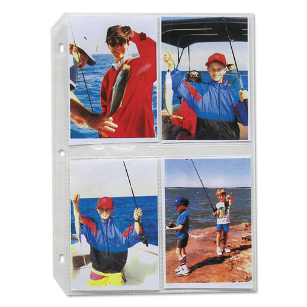 Clear Photo Pages For 8, 3-1/2 X 5 Photos, 3-hole Punched, 11-1/4 X 8-1/8