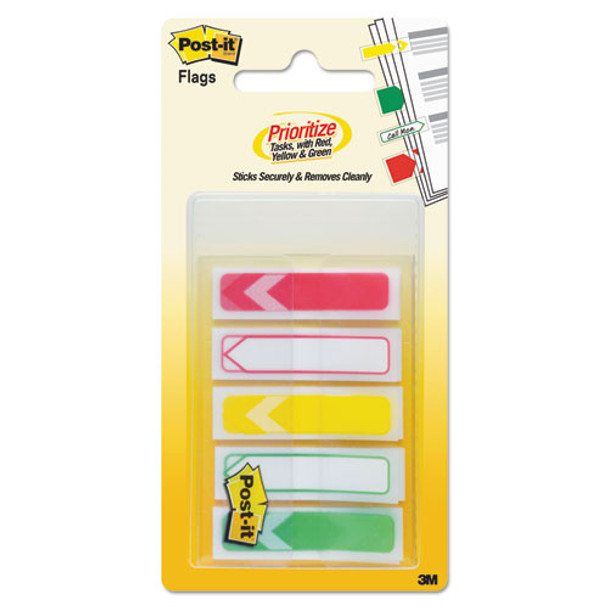 Arrow 1/2" Prioritization Page Flags, Red/yellow/green, 100/pack