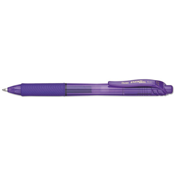 Energel-x Retractable Gel Pen, 0.7 Mm Metal Tip, Violet Ink/barrel, Dozen