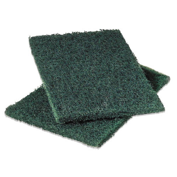 Commercial Heavy-duty Scouring Pad, Green, 6 X 9, 12/pack