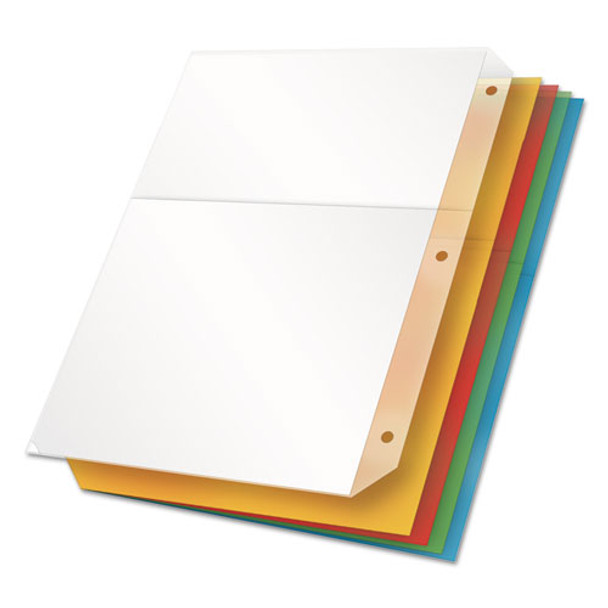 Poly Ring Binder Pockets, 11 X 8 1/2, Assorted Colors, 5/pack