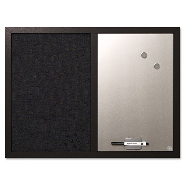 Combo Bulletin Board, Bulletin/dry Erase, 24x18, Black Frame
