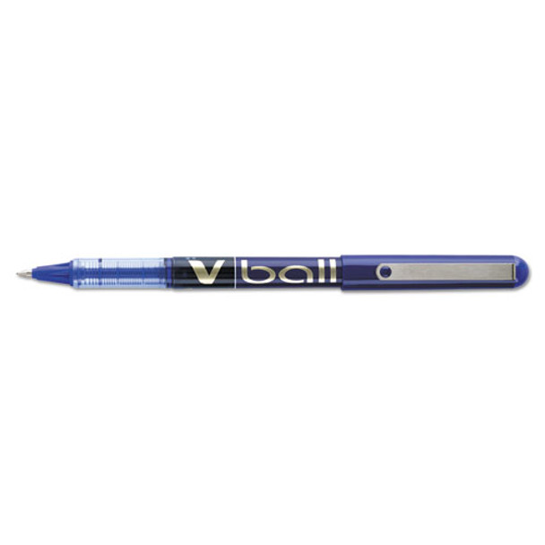 Vball Liquid Ink Stick Roller Ball Pen, Fine 0.7mm, Blue Ink/barrel, Dozen