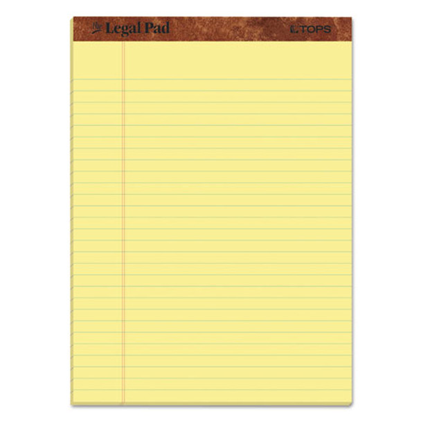"the Legal Pad" Perforated Pads, Wide/legal Rule, 8.5 X 11, Canary, 50 Sheets, 3/pack