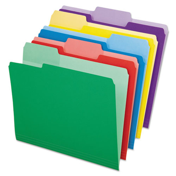 File Folders With Erasable Tabs, 1/3-cut Tabs, Letter Size, Assorted, 30/pack