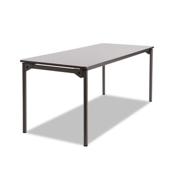 Maxx Legroom Rectangular Folding Table, 72w X 30d X 29-1/2h, Gray/charcoal