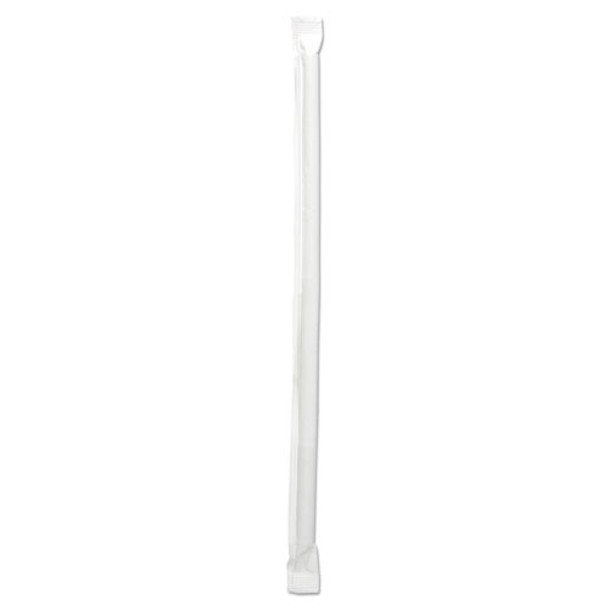 Wrapped Jumbo Straws, 7 3/4", Clear, 12000/carton