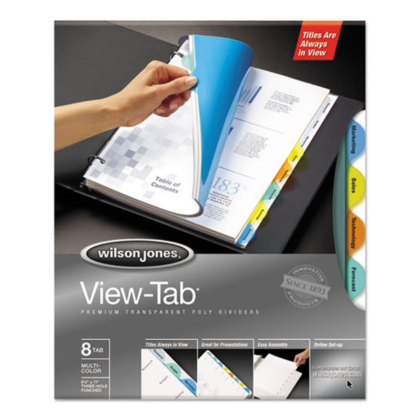 Round View-tab Transparent Index Dividers, 8-tab, 11 X 8.5, Assorted, 1 Set
