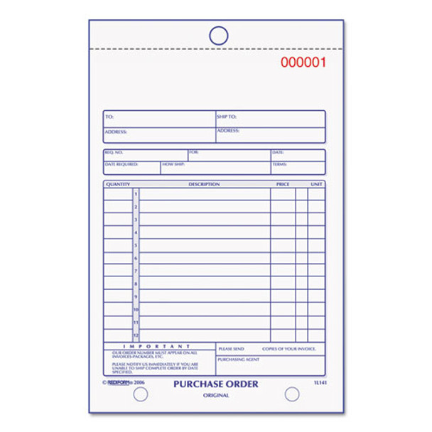 Purchase Order Book, Bottom Punch, 5 1/2 X 7 7/8, 3-part Carbonless, 50 Forms