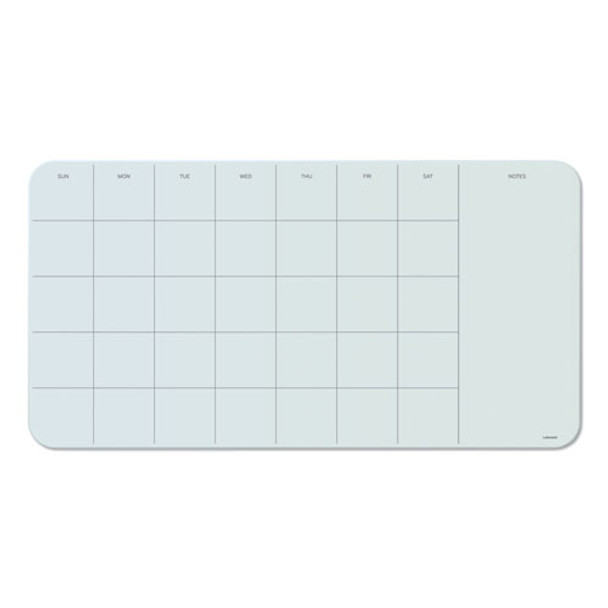 Cubicle Glass Dry Erase Undated Four Week Calendar Board, 23 X 12, White