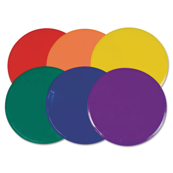 Poly Spot Marker Set, 9" Disks, Assorted Colors, 6/set