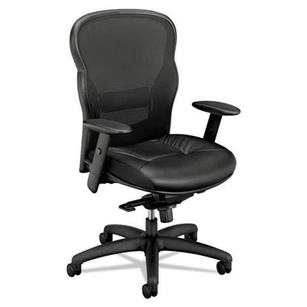 Wave Mesh High-back Task Chair, Supports Up To 250 Lbs., Black Seat/black Back, Black Base