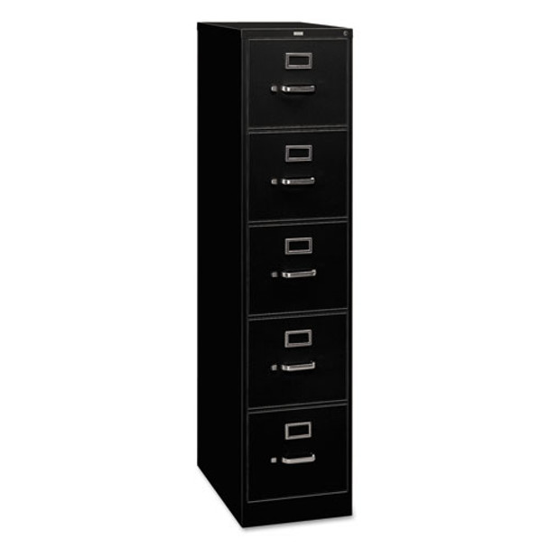 310 Series Five-drawer Full-suspension File, Letter, 15w X 26.5d X 60h, Black