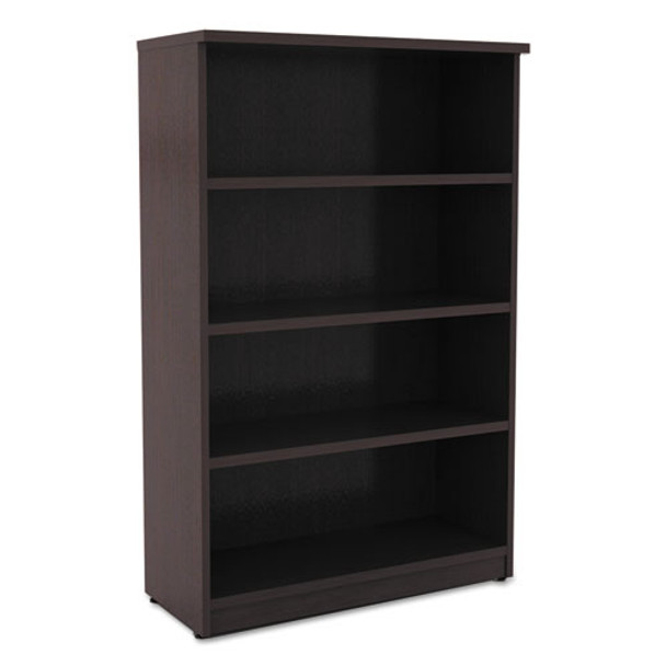 Alera Valencia Series Bookcase, Four-shelf, 31 3/4w X 14d X 54 7/8h, Espresso