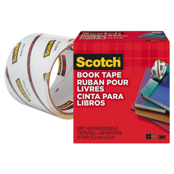 Book Tape, 3" Core, 3" X 15 Yds, Clear