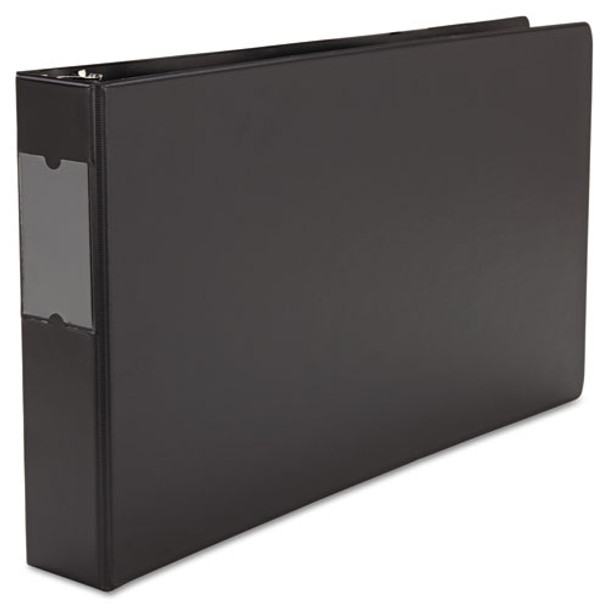 Ledger-size Round Ring Binder With Label Holder, 3 Rings, 2" Capacity, 11 X 17, Black