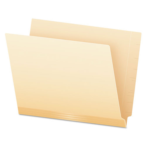 Manila Laminated Spine Shelf File Folders, Straight Tab, Letter Size, 100/box