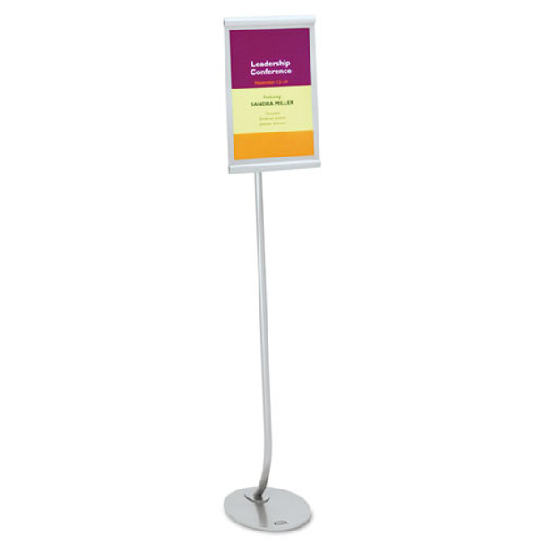 Designer Sign Stand, Silver Aluminum Frame, 11 X 17