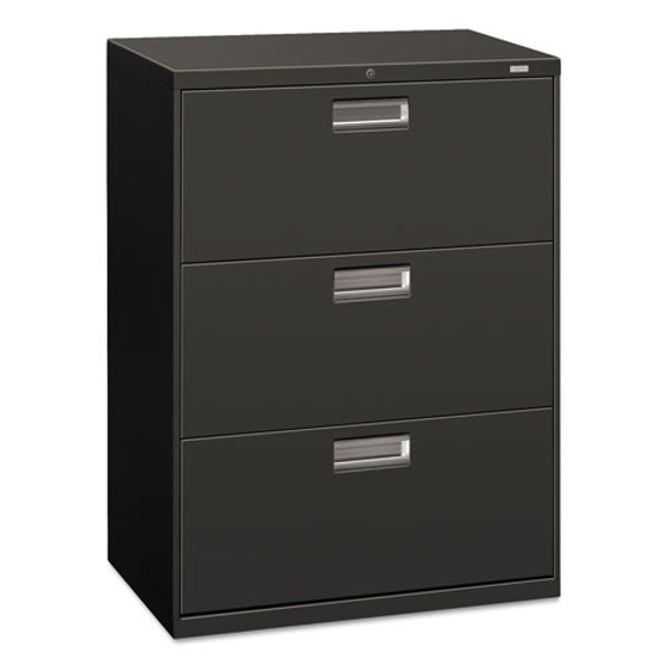 600 Series Three-drawer Lateral File, 30w X 18d X 39.13h, Charcoal