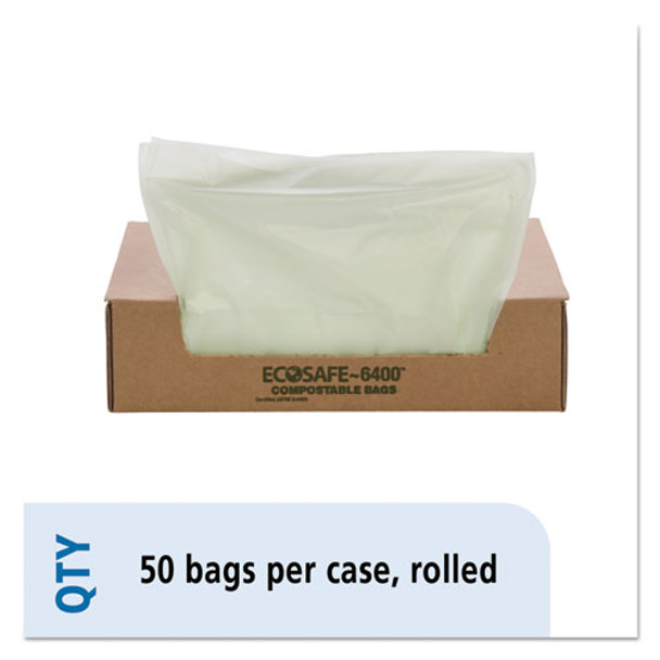 Ecosafe-6400 Bags, 32 Gal, 0.85 Mil, 33" X 48", Green, 50/box