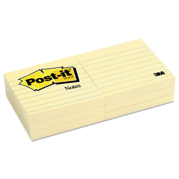 Original Pads In Canary Yellow, 3 X 3, Lined, 100-sheet, 6/pack