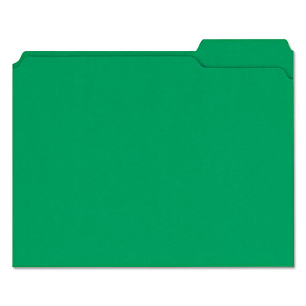 Reinforced Top-tab File Folders, 1/3-cut Tabs, Letter Size, Green, 100/box