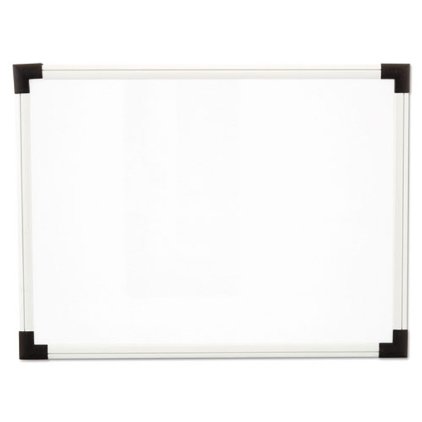 Dry Erase Board, Melamine, 24 X 18, White, Black/gray, Aluminum/plastic Frame