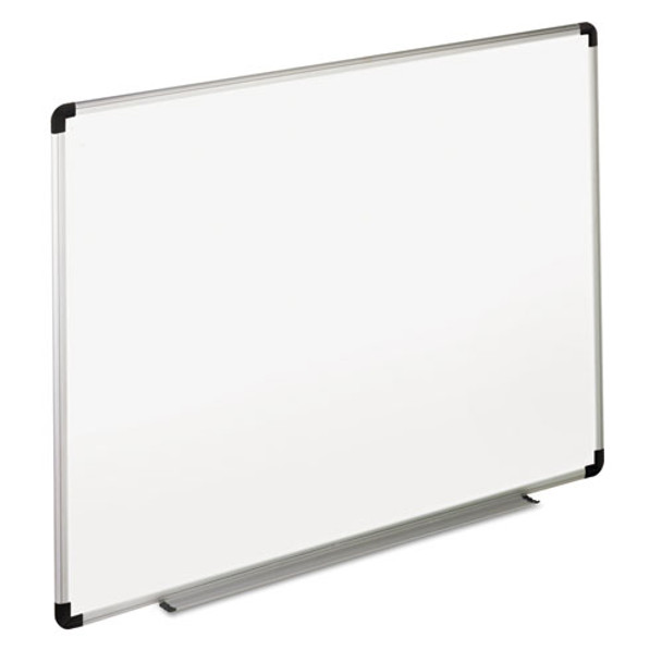 Dry Erase Board, Melamine, 72 X 48, White, Black/gray Aluminum/plastic Frame